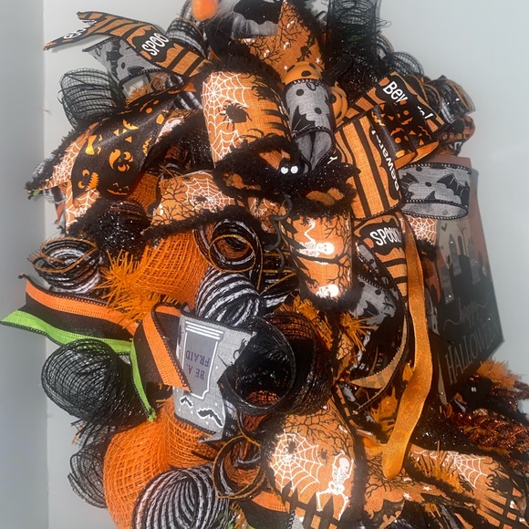 Halloween Wreath,Halloween Decor,Fall Decor,Thanksgiving,quality deco mesh - Picture 2 of 9